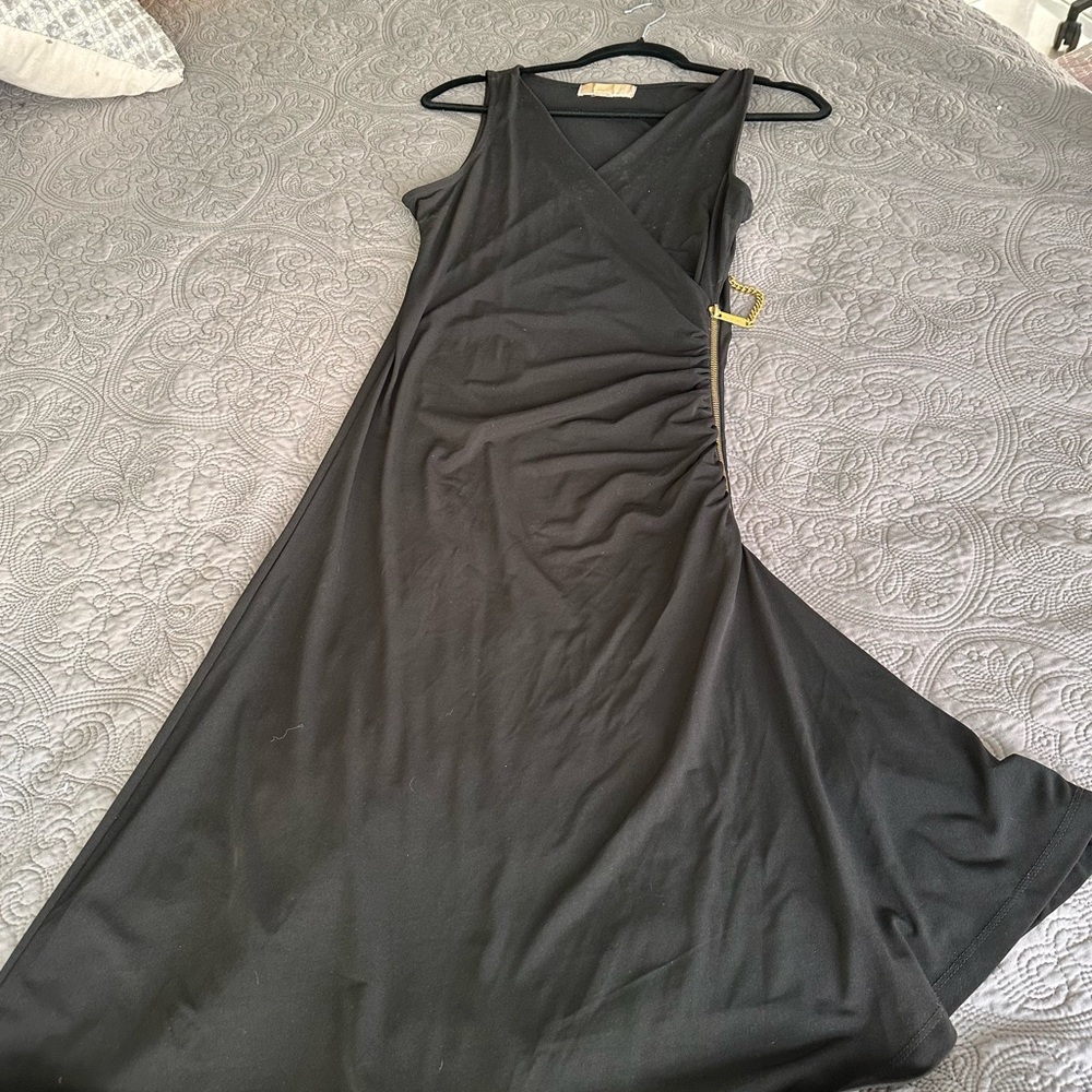 MICHAEL Michael Kors Black Asymmetrical Ruched Dress